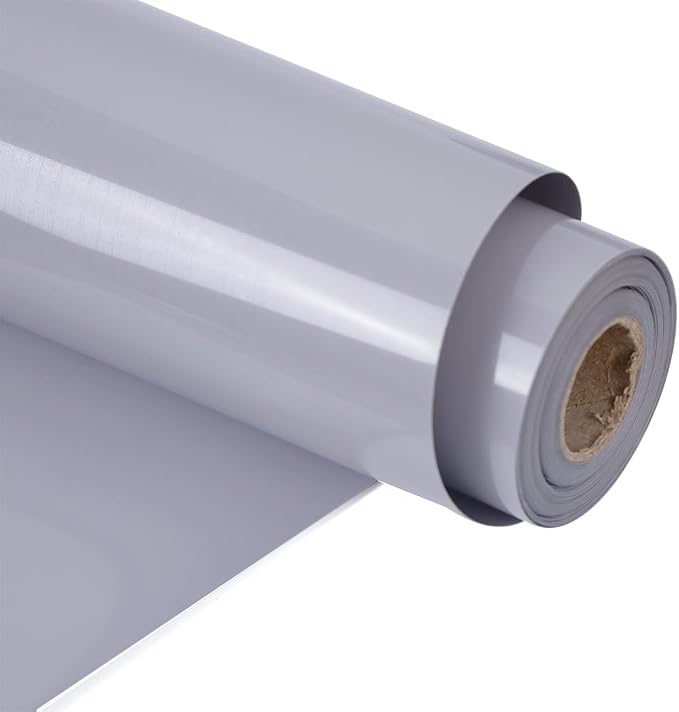 RENLITONG Gray Iron on Vinyl 12Inch by 13ft Roll Heat Transfer Vinyl by RENLITONG