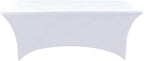 6-Pack 8ft White Spandex Table Covers - Image 7