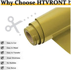 HTVRONT Heat Transfer Vinyl Gold HTV Rolls, HTV Vinyl - Image 3