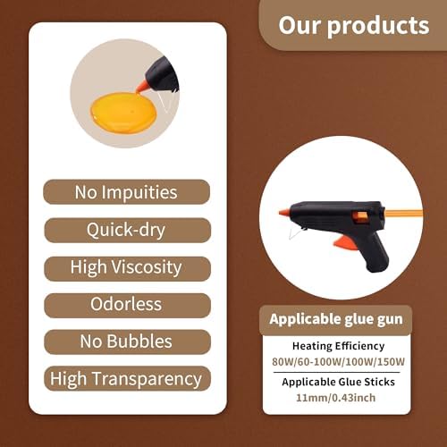 MATUFF Yellow High Viscosity Hot Glue Sticks, 0.43' Dia x 8' Long, - Image 3