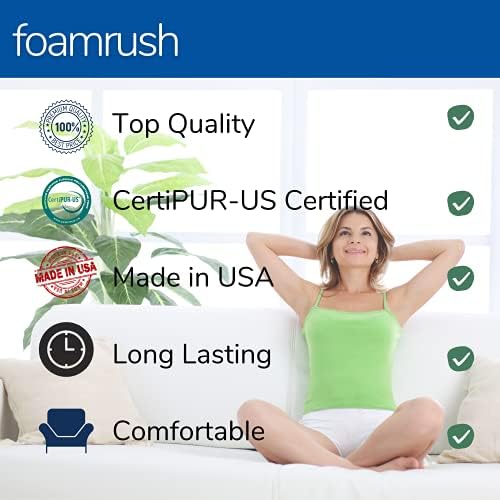 FoamRush 1" x 36" x 36" Premium Quality Upholstery Foam Cushion High Density - Image 5