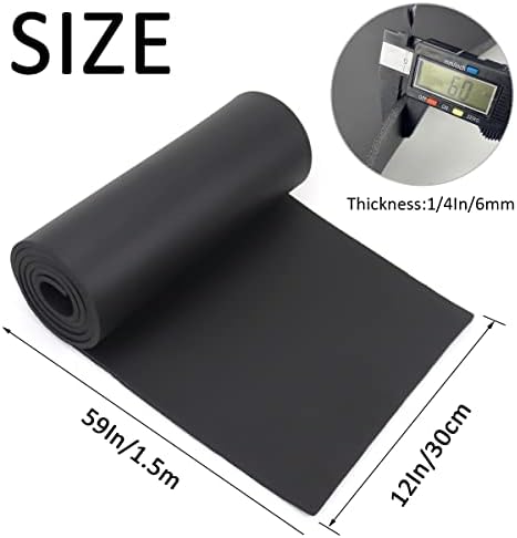 Sponge Neoprene Foam Sheet Without Adhesive 1/4''T x 12''W x 59''L | Black Foam - Image 2