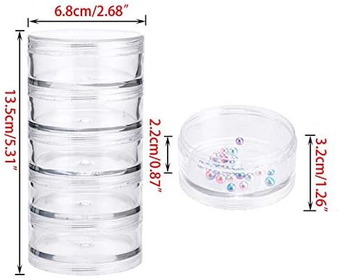 Hipiwe 2 Packs 5 Slot Clear Plastic Round Storage Jars - Image 7