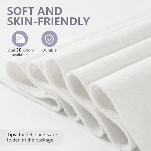 Ice White Felt Fabric 36'' X 36'', 1.4mm Large Felt Sheets Soft Durable Crafts - Image 3