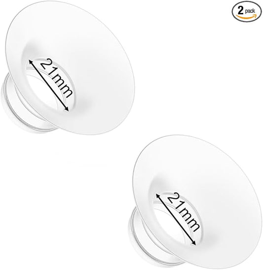 Flange Insert 21mm for Momcozy M9 M6 M5 V1 Pro V2 Pro S12 Pro S9 Pro, Compatible with Medela/Elvie/Spectra/Willow Go/eufy/Lansinoh Breast Pump, Breastfeeding Essential Kit, 2PCS