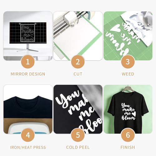 White HTV Iron on Vinyl Rolls, Silhouette or Heat Press Machine - Image 5
