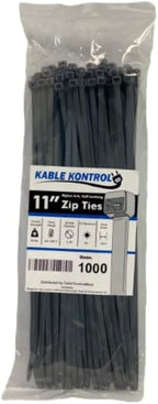 Kable Kontrol Gray Zip Ties 11 Inch 1000 Pcs, 50 Lbs Tensile Strength, by KABLEKONTROL%C2%AE
