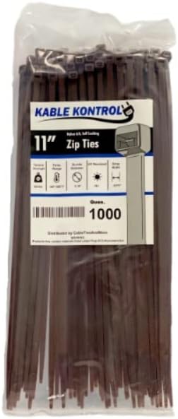 Kable Kontrol Brown Zip Ties 11 Inch 1000 Pcs, 50 Lbs Tensile Strength by KABLEKONTROL%C2%AE