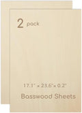 2 Pack Plywood Sheets, 17.1" x 23.6"x 0.2" Basswood Sheets | 5mm Basswood Craft by Hosifiy