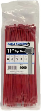 Kable Kontrol Red Zip Ties 11 Inch 1000 Pcs, 50 Lbs Tensile Strength, by KABLEKONTROL%C2%AE