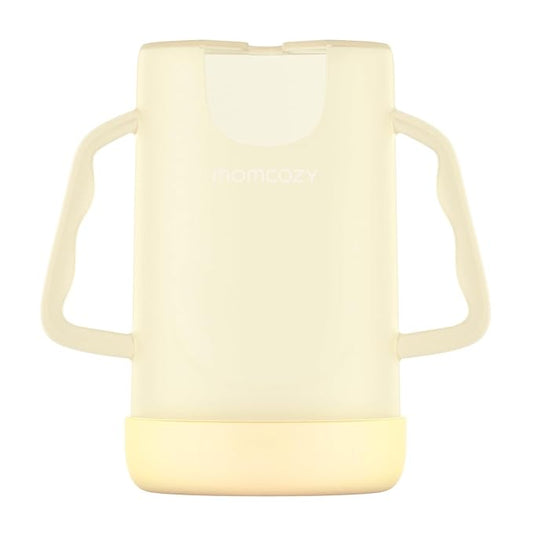 Momcozy Baby Pouch Holder No Squeeze, Baby Food & Juice Box Holder, Mess-Free, Easy Grip for Self-Feeding, BPA-Free & DEHP-Free, Must-Have for Babies, Yellow