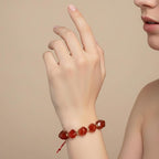 34pcs Natural Red Striped Agate Stone Beads - Image 5