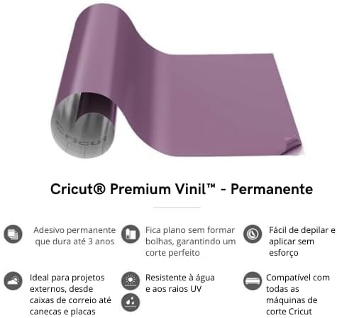 Cricut Premium Permanent Vinyl, Light Purple - 4ft Roll - Compatible - Image 3