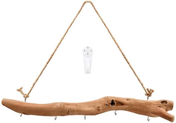 15Inch Driftwood Wall Hanging Jewelry Organizer by Unknown