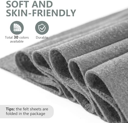 Dark Gray Felt Fabric 36'' X 36'', 1.4mm Large Felt Sheets Soft Durable Crafts - Image 3