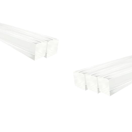 5Pcs Clear Acrylic Square Rods, 10mm x 300mm Transparent Plastic Dowel Sticks by HXymxkeqi