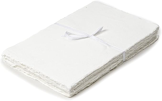 LEATHER VILLAGE Handmade Rough Textured Watercolor Paper 12.5x16.5 in White | by LeatherVillage