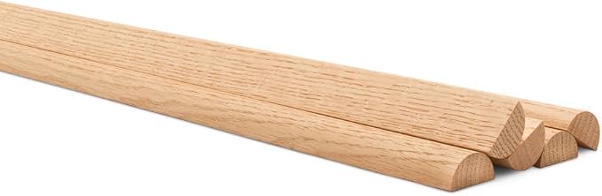 Split Oak Dowel Rods 1-inch x 36-inch, Unfinished Fluted Molding Trim - Image 4