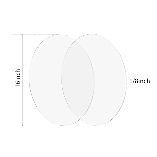 2 Pieces 1/8" Round Plexiglass Sheet, 16 Inch Diameter Clear Acrylic Circle - Image 4