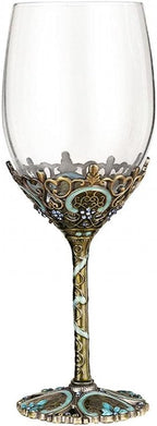 Simcat Handmade Painted Enamel Flower Glass Wine Glasses Transparent Refined by Simcat