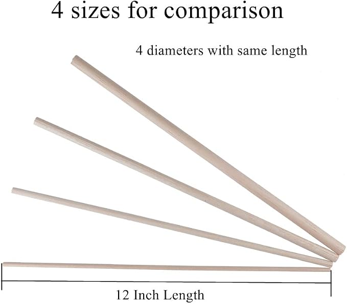 30 Pack Round Wood Dowel Rods 1/4x1/4x12 Inch Balsa Wood Sticks φ1/4 Inch - Image 4