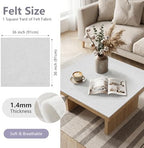 Ice White Felt Fabric 36'' X 36'', 1.4mm Large Felt Sheets Soft Durable Crafts - Image 2