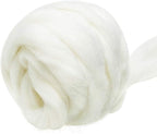 3.53oz Wool Roving: Needle Felting Wool White Roving Wool Felting Supplies Pure by Jupean