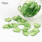 200Pcs Green Transparent Acrylic Leaf Pendants Leaf Bead Charms - Image 4