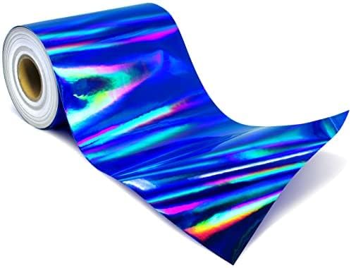 VViViD Deco65 Holographic Blue Chrome Permanent Adhesive 20FT x 1FT Craft Vinyl by VVIVIDVINYL