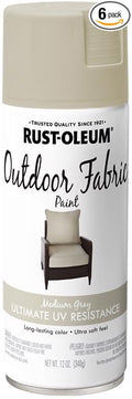 Rust-Oleum 358839-6PK Outdoor Fabric Spray Paint, 12 oz, Medium Gray, 6 Pack by Rust-Oleum
