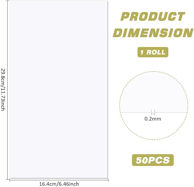 BENECREAT 50 Sheets Heat Resistant Clear Acetate Sheets, 11.7x6.5" PET - Image 2