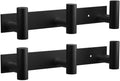 VAEHOLD Black Hat and Coat Wall Mount Rack - 3 Hooks for Robes, Bags, Keys, and Towels - Bathroom Towel Hanger Organizer (2 Pack)