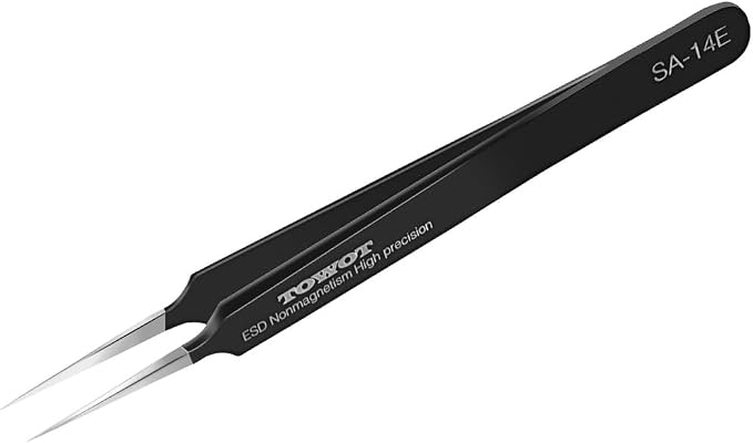 TOWOT Precision Tweezers, Anti-static Stainless Steel Pointed Tweezers by TOWOTPrecisionTool