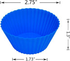 24 Pack Silicone Baking Cups Reusable Muffin Liners Non-Stick Cup Cake Molds - Image 6