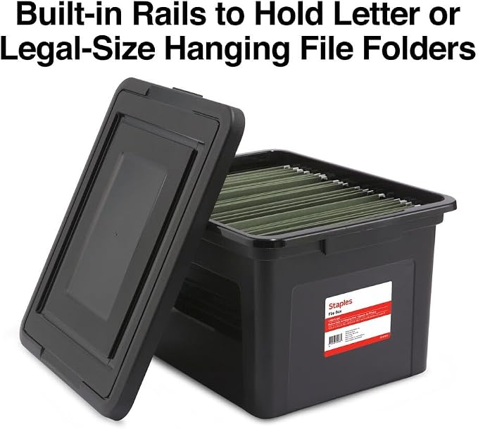 STAPLES File Box Plastic File Box Snap, Letter/Legal Size - Image 8
