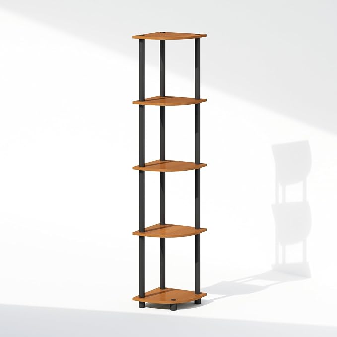 Furinno Turn-N-Tube Storage Shelves, 5-Tier Book Shelf, Corner Shelf, Toolless - Image 5