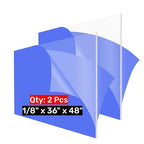 2 Pack Clear Cast 36x48 Acrylic Sheets 36x48 Plexiglass Sheets 1/8 inch Thick by GETWANT