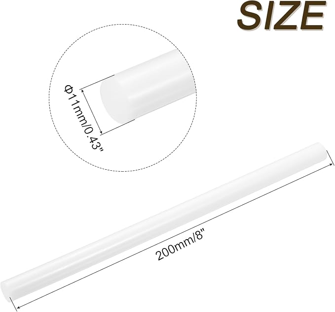 uxcell Mini Hot Glue Sticks for Glue Gun 11mm x 200mm Milky White 12pcs - Image 2