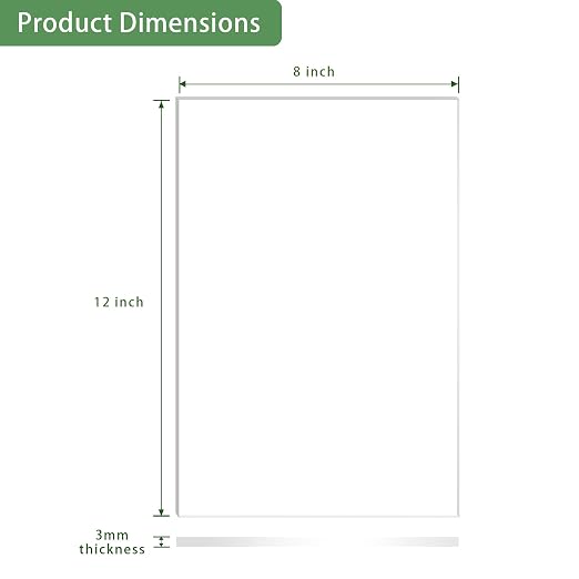 Lesnlok 8 x 12 Frosted Acrylic Sheet 1/8 inch Thick 3mm 2 Piece Bouble Sided - Image 2