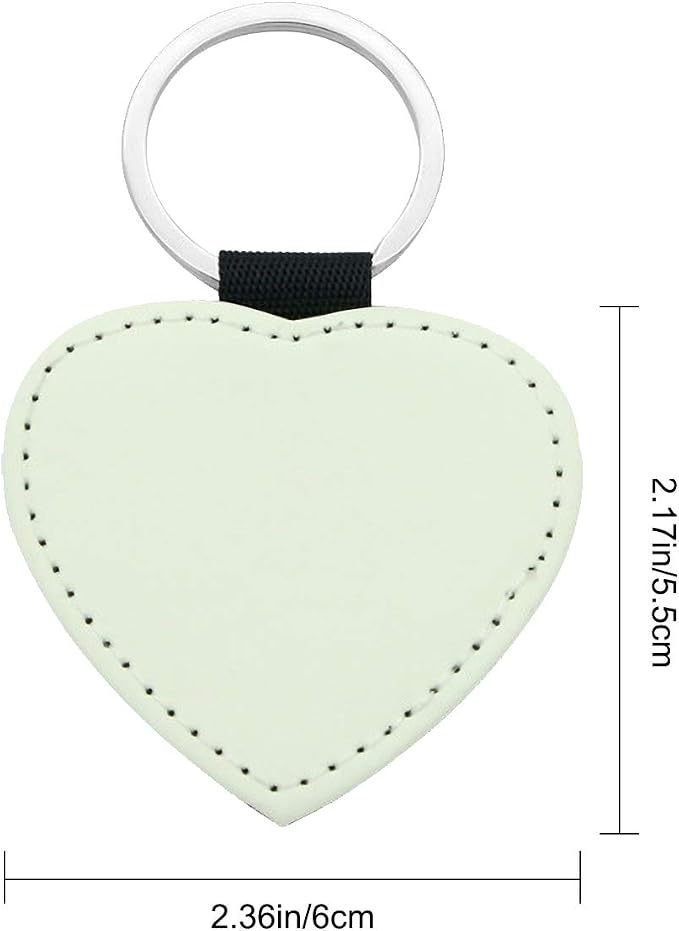 12 Pcs Sublimation Blank Keychains, PU Leather White Keychains Ornament Pendants - Image 2