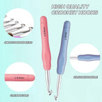 Yarniss 12 Size Crochet Hooks 2.0mm~8.0mm, Ergonomic Crochet Hooks Set - Image 3