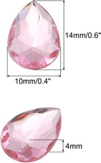 MECCANIXITY 50PCS Flat Back Acrylic Teardrop Gems 10x14mm Artificial Rhinestones - Image 2