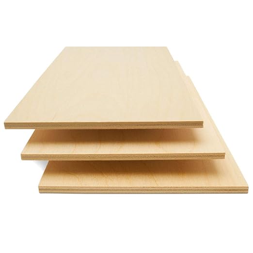 6 mm Baltic Birch Plywood 1/4 x 12 x 20 Inch, Box of 50 B/BB Grade Craft Wood by Woodpeckers