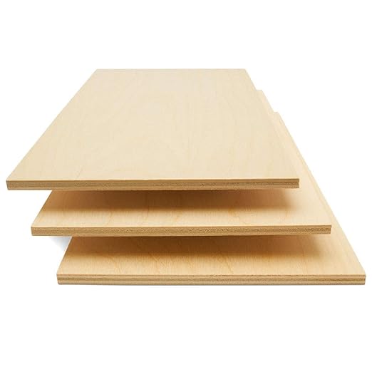 6 mm Baltic Birch Plywood 1/4 x 18 x 24 Inch, Box of 4 B/BB Grade Craft Wood by Woodpeckers
