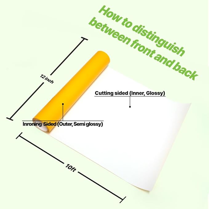 PU Heat Transfer Vinyl 12"×10ft Roll Yellow – HTV - Image 3