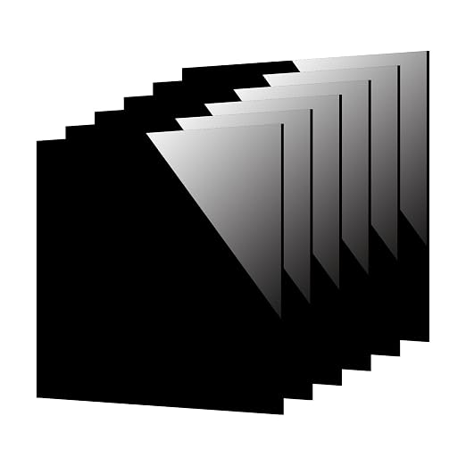 Gute 6Pcs Cast Acrylic Sheet, Acrylic Sheet Opaque Plastic Sheet 8 x 8 Inch by GUTE