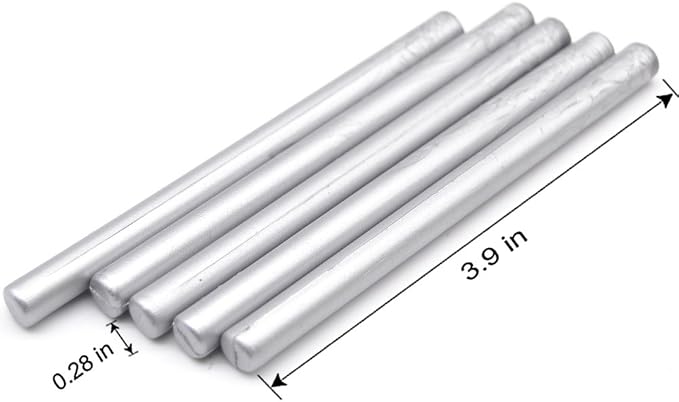 Silver Wax Seal Sticks for Wedding Invitations, Small Glue Gun Sealing Wax - Image 5