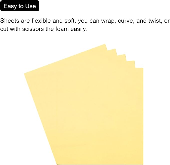 MECCANIXITY EVA Foam Sheets Light Yellow 19.7 Inch x 19.7 Inch 1mm Thick Crafts - Image 4