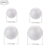 DIYASY 20pcs White Foam Balls 2-3 inch Foam Polystyrene Craft Balls - Image 2