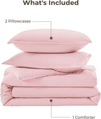 Litanika Pink Comforter Set Full Size, 3 Pieces Girls Women Cute Soft Solid - Image 7